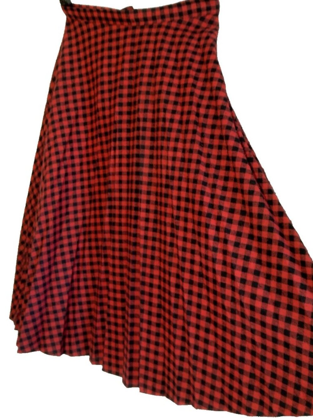 Vinrage rrrrus Russ Togs Skirt Red Black Plaid A Line Size 10 25" Waist Academia
